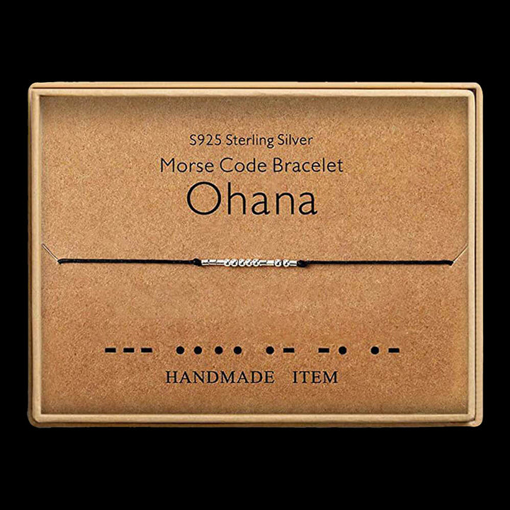 Ohana Morse Code 925 Sterling Silver Bracelet