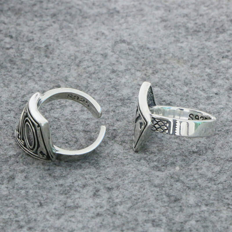 OK NO Letters 925 Sterling Silver Irregular Open Ring