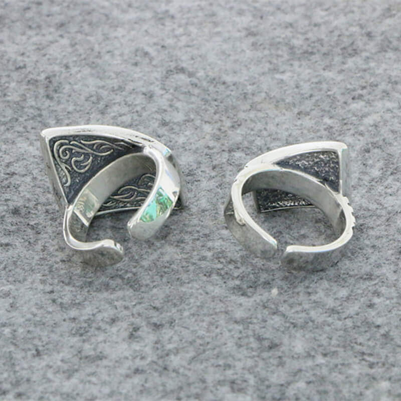 OK NO Letters 925 Sterling Silver Irregular Open Ring