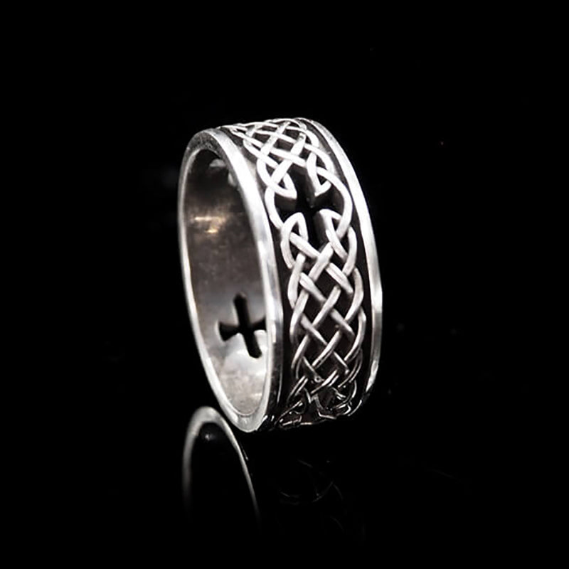 Openwork Cross 925 Sterling Silver Viking Ring 03 | Royalluster.com