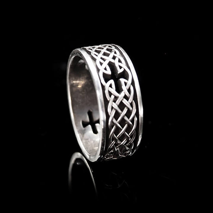 Openwork Cross 925 Sterling Silver Viking Ring 03 | Royalluster.com