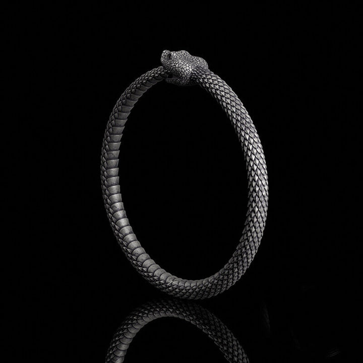 Ouroboros Symbol Sterling Silver Snake Bracelet