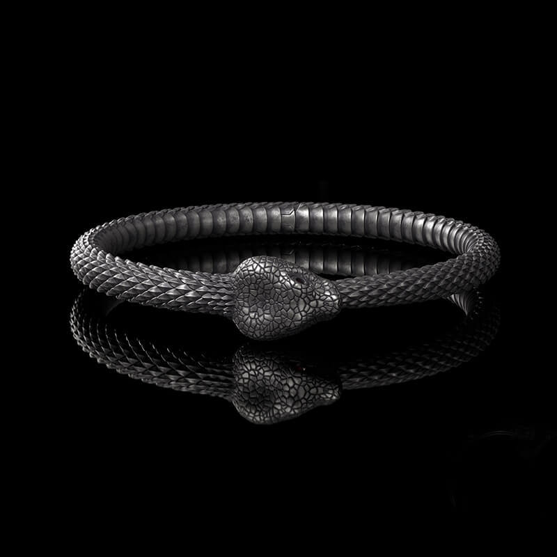 Ouroboros Symbol Sterling Silver Snake Bracelet