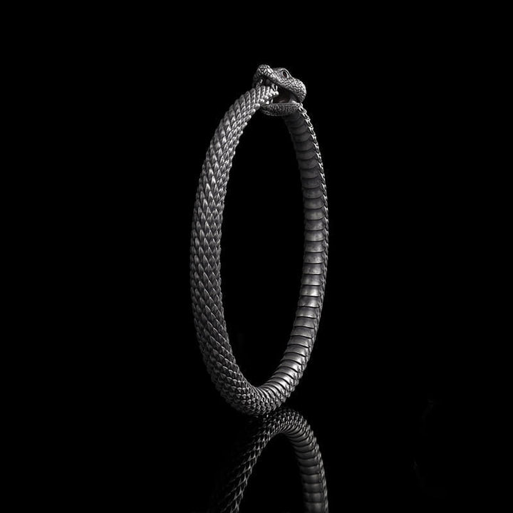 Ouroboros Symbol Sterling Silver Snake Bracelet