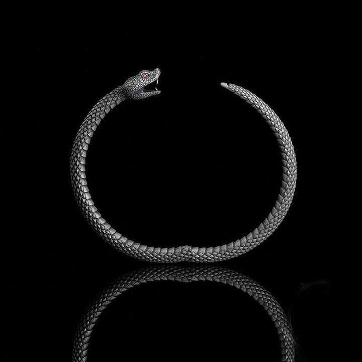 Ouroboros Symbol Sterling Silver Snake Bracelet