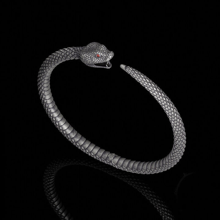 Ouroboros Symbol Sterling Silver Snake Bracelet | RoyalLuster.com