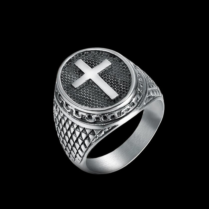Oval Cross 925 Sterling Silver Ring