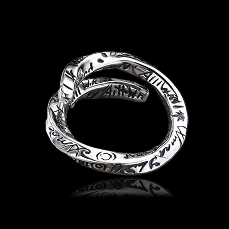 Personalized Graffiti 925 Sterling Silver Open Ring 05 | RoyalLuster.com