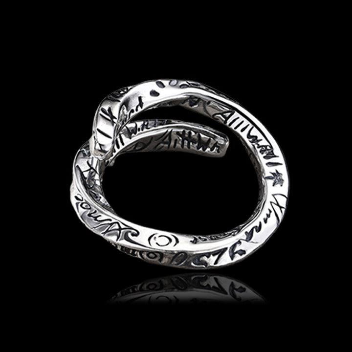 Personalized Graffiti 925 Sterling Silver Open Ring 05 | RoyalLuster.com