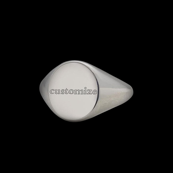 Personalized Polished 925 Sterling Silver Round Ring