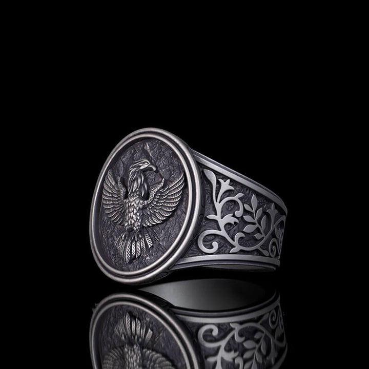 Phoenix Vine Pattern Sterling Silver Ring | RoyalLuster.com