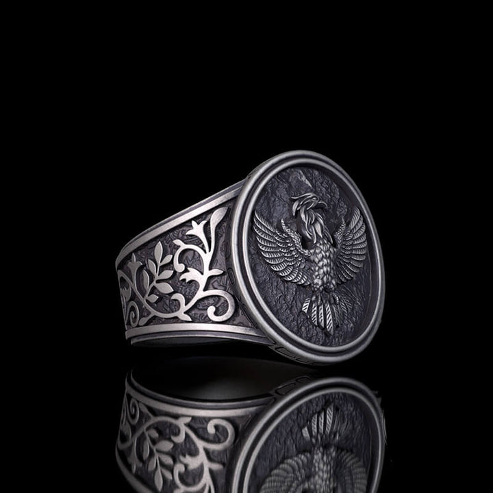 Phoenix Vine Pattern Sterling Silver Ring | RoyalLuster.com