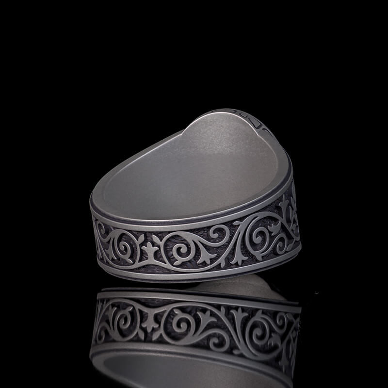 Phoenix Vine Pattern Sterling Silver Ring | RoyalLuster.com