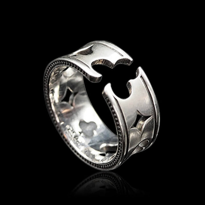 Playing Card 925 Sterling Silver Hollow Ring 01 | RoyalLuster.com