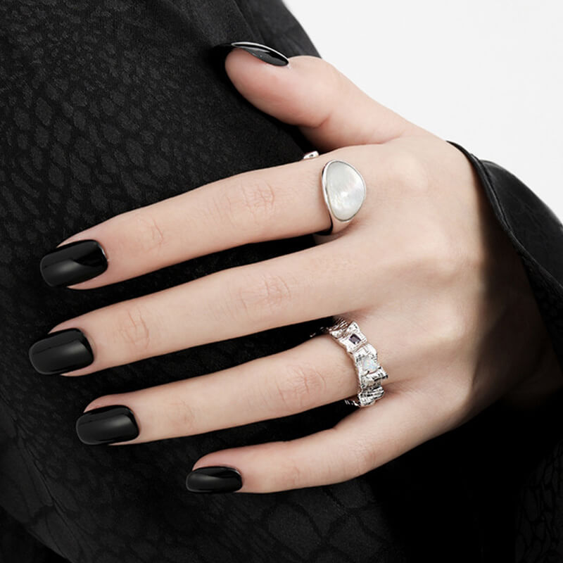 Pleated Textured Color Diamond 925 Sterling Silver Ring