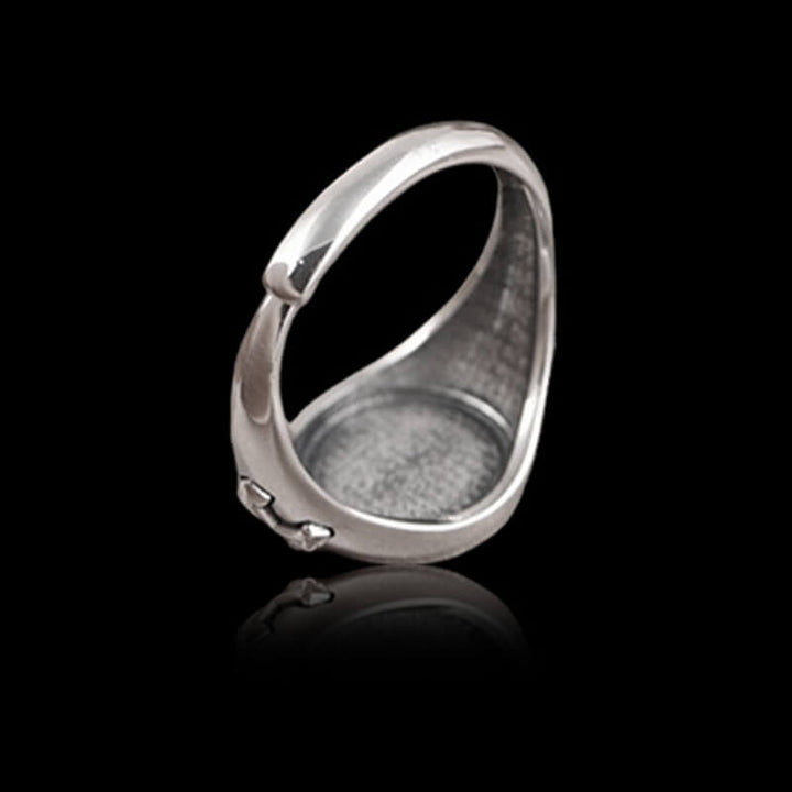 Praying Hands Cross 925 Sterling Silver Open Ring