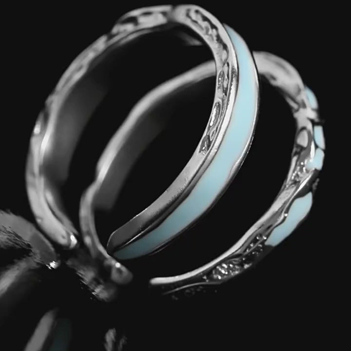 Irregular Drip Glaze 925 Sterling Silver Open Ring 04 | RoyalLuster.com