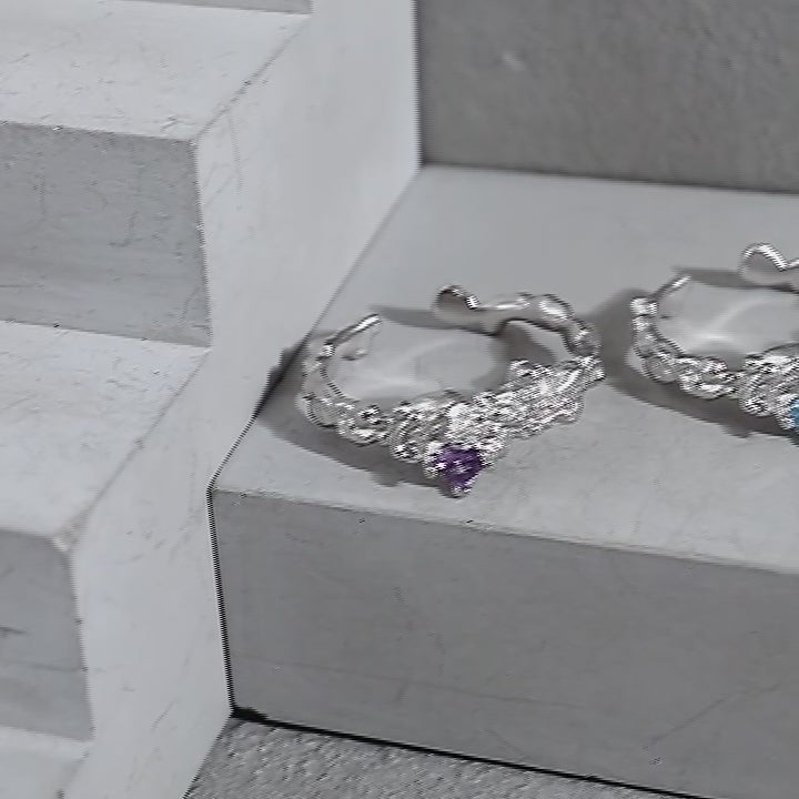 Geometric Irregular 925 Sterling Silver Open Ring 05 | RoyalLuster.com
