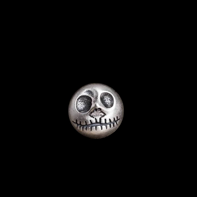 Pumpkin Prince 925 Sterling Silver Skull Stud Earrings