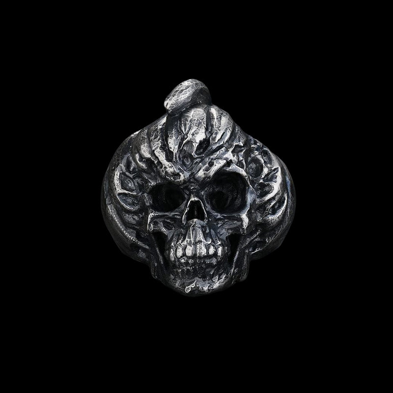 Pumpkin Skull 925 Sterling Silver Ring