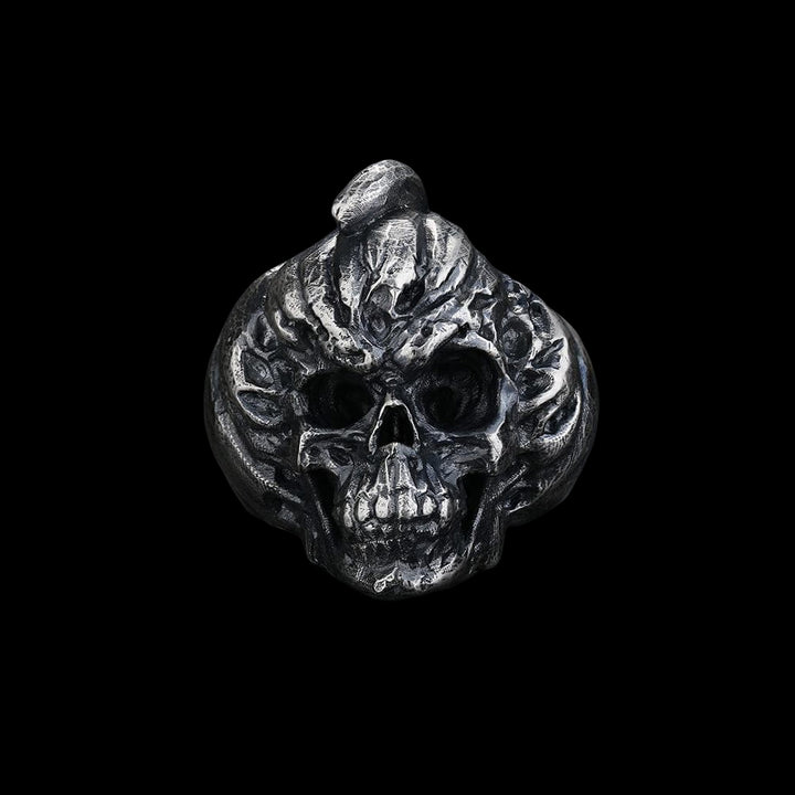 Pumpkin Skull 925 Sterling Silver Ring