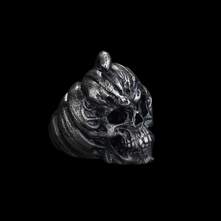 Pumpkin Skull 925 Sterling Silver Ring