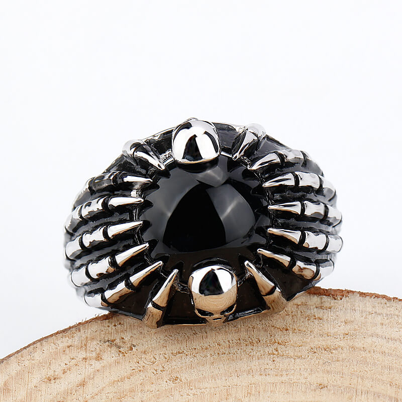 Punk Skull Hand Bone 925 Sterling Silver Ring 05 | RoyalLuster.com