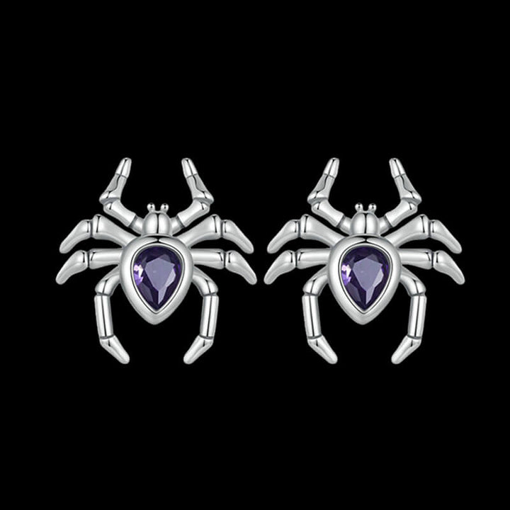 Punk Spider 925 Sterling Silver Earrings 01 | RoyalLuster.com