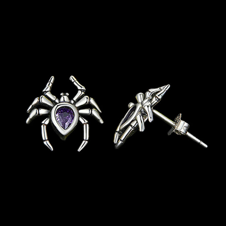 Punk Spider 925 Sterling Silver Earrings 04 | RoyalLuster.com
