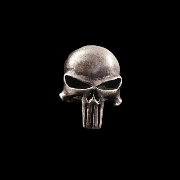 Punk Designed Skull Head Brass 925 Sterling Silver Ring
