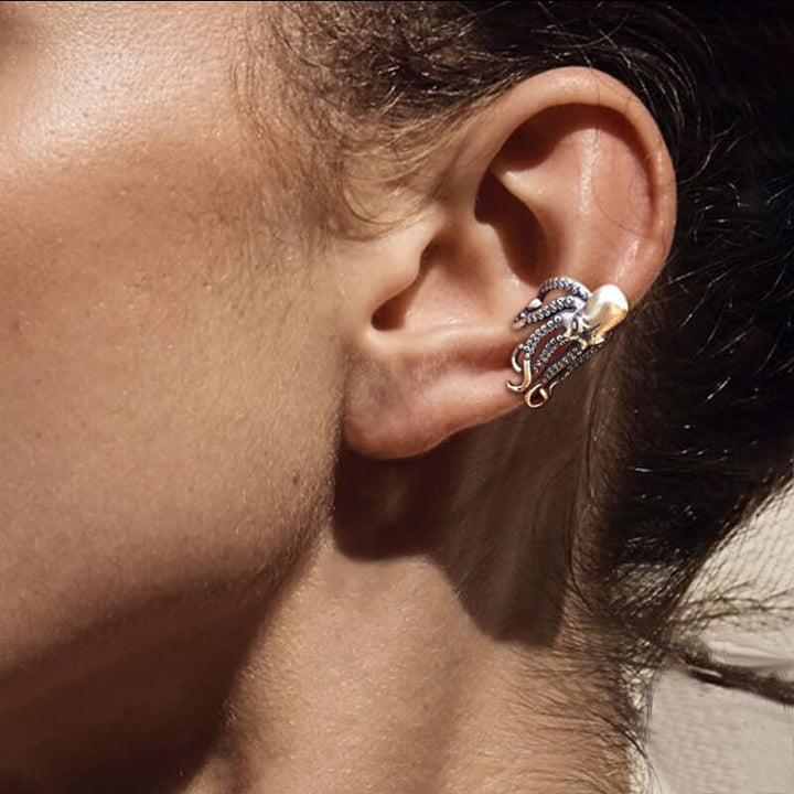 Punk Octopus 925 Sterling Silver Ear Cuff