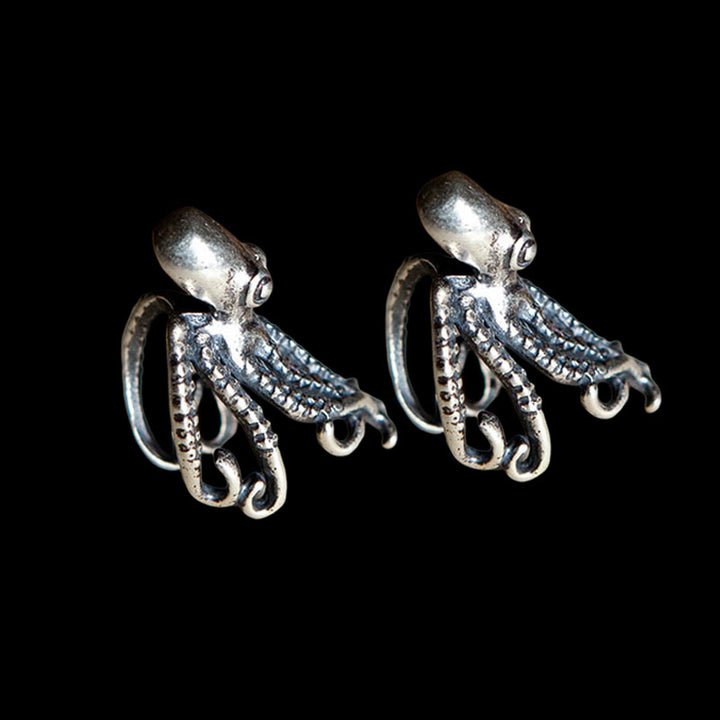 Punk Octopus 925 Sterling Silver Ear Cuff