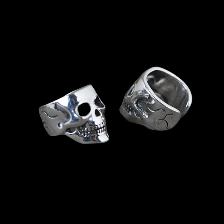 Punk Skull 925 Sterling Silver Ear Cuffs