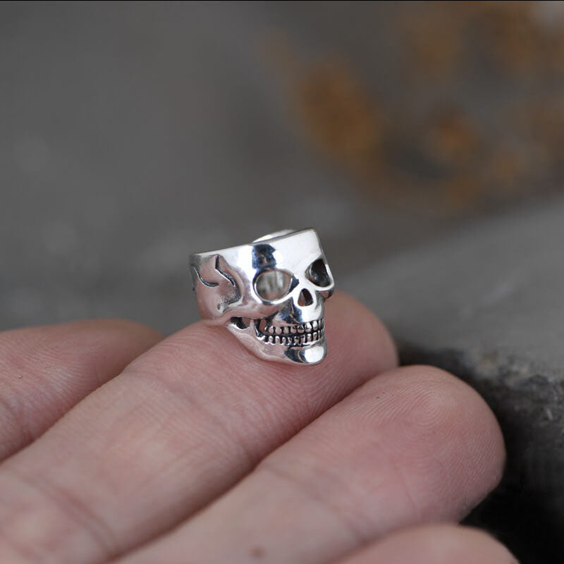 Punk Skull 925 Sterling Silver Ear Cuffs