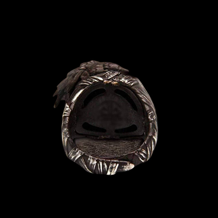 Raven Skull Crown 925 Sterling Silver Ring