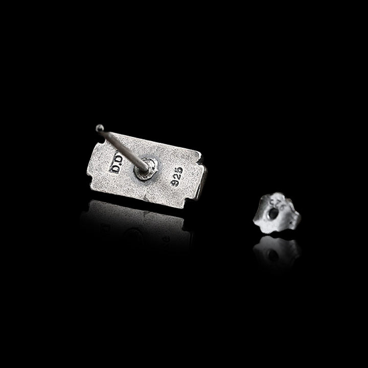 Razor Blade 925 Sterling Silver Stud Earrings