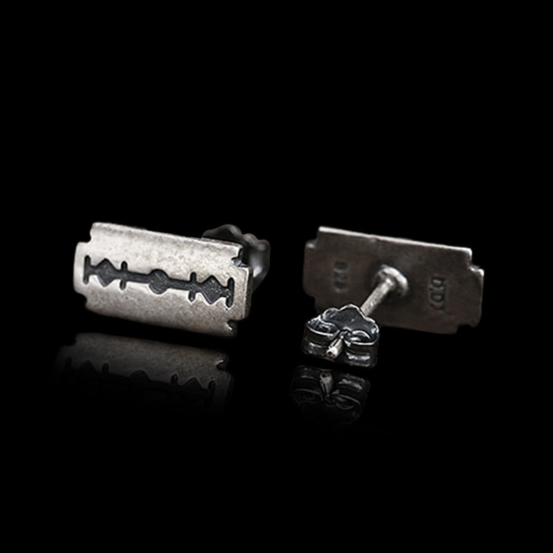 Razor Blade 925 Sterling Silver Stud Earrings