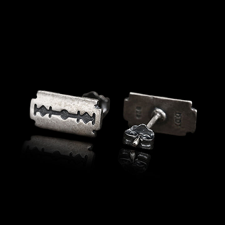 Razor Blade 925 Sterling Silver Stud Earrings