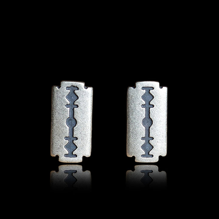 Razor Blade 925 Sterling Silver Stud Earrings