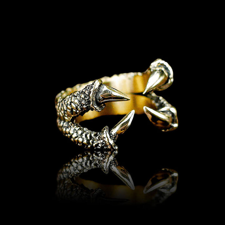 Retro Dragon Claw 925 Sterling Silver Brass Ring