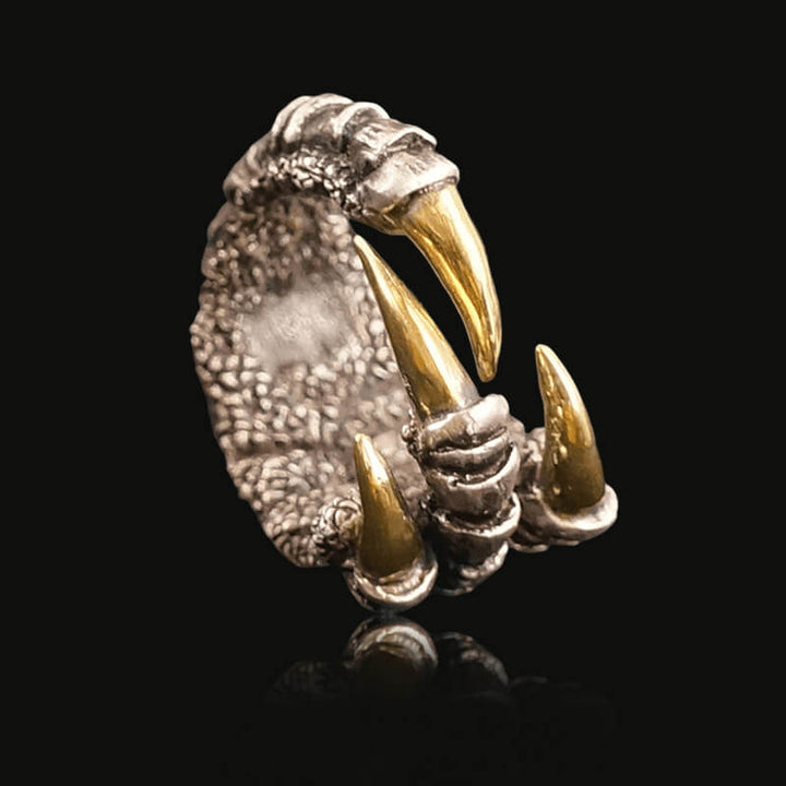 Retro Dragon Claw Brass 925 Sterling Silver Ring