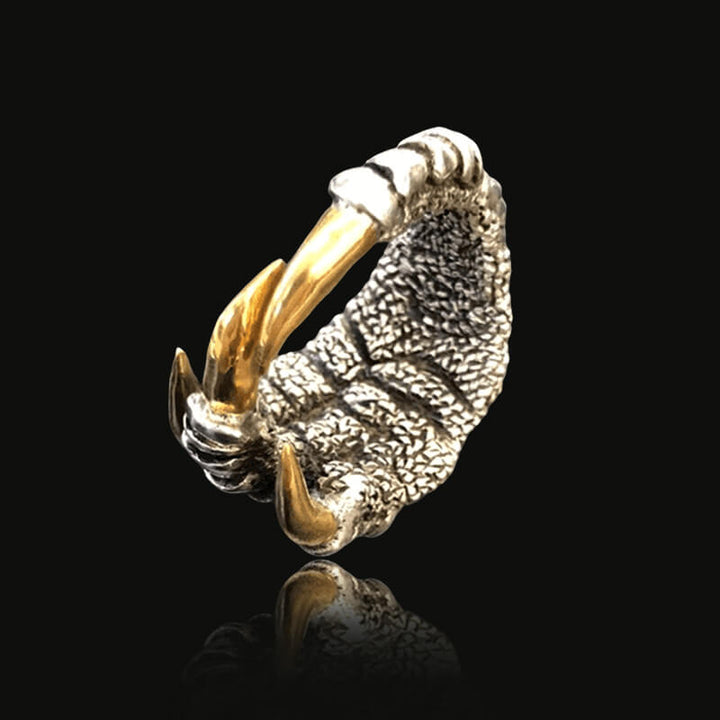 Retro Dragon Claw Brass 925 Sterling Silver Ring