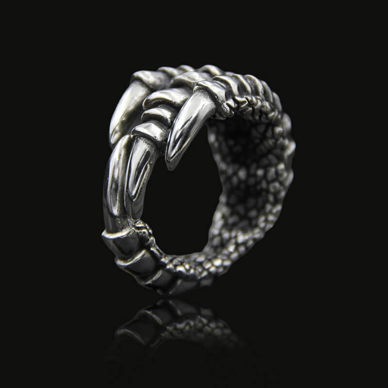 Retro Dragon Claw Brass 925 Sterling Silver Ring
