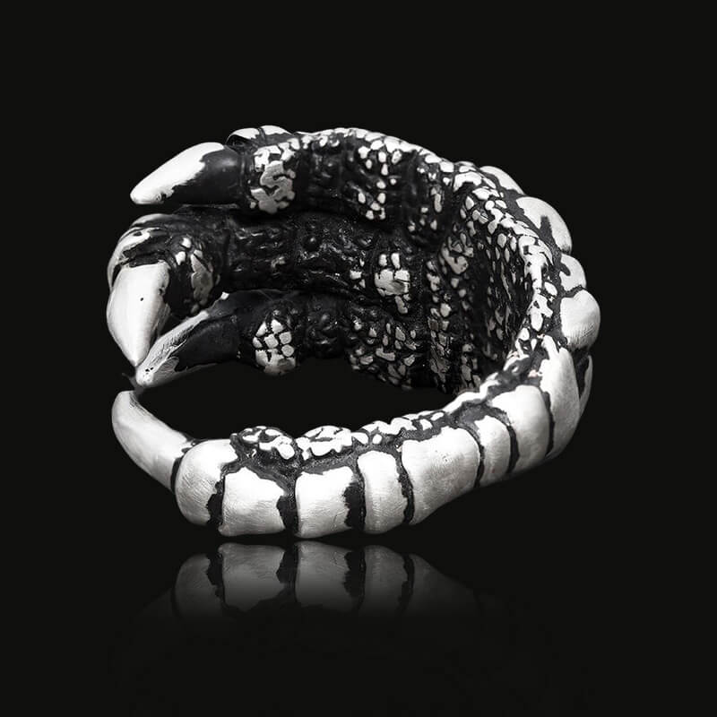 Retro Dragon Claw Brass 925 Sterling Silver Ring