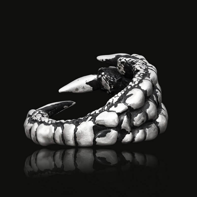 Retro Dragon Claw Brass 925 Sterling Silver Ring