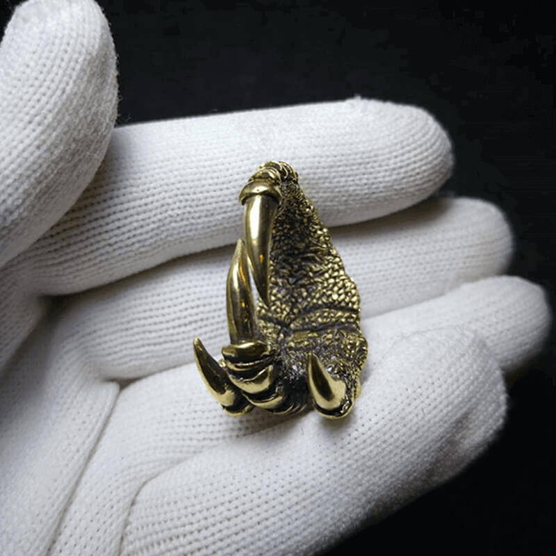 Retro Dragon Claw Brass 925 Sterling Silver Ring