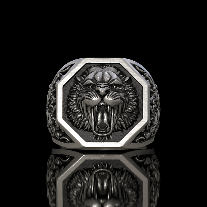 Roaring Lion 925 Sterling Silver Animal Ring