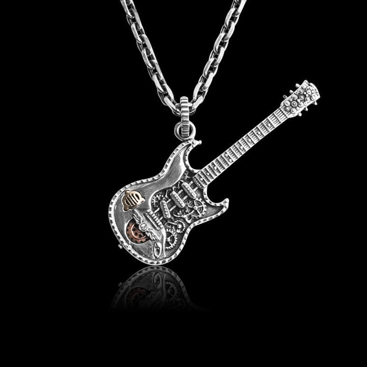 Rock Gothic Instrument 925 Sterling Silver Pendant 01 | RoyalLuster.com