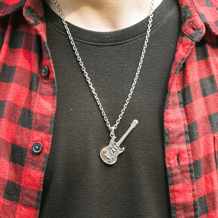 Rock Gothic Instrument 925 Sterling Silver Pendant 02 | RoyalLuster.com