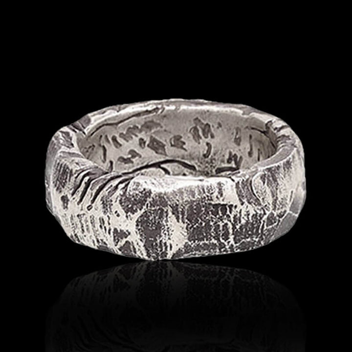 Rock Texture 925 Sterling Silver Ring 01 | RoyalLuster.com